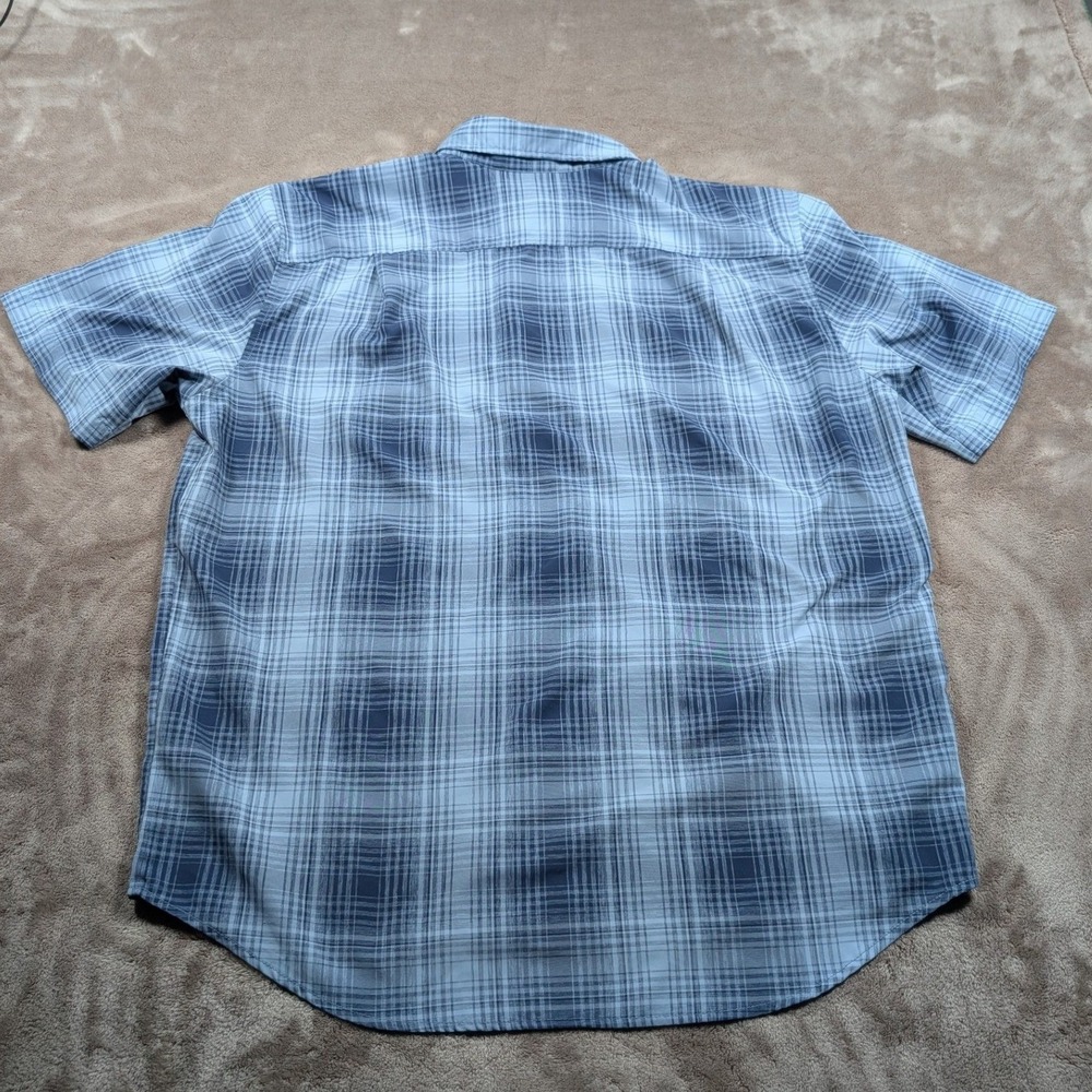 Orvis Button Front Shirt Mens Large Blue Plaid Short Sleeve Pockets 1875212 - Picture 2 of 6